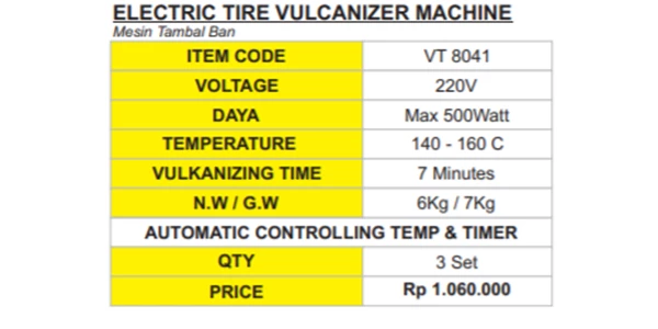 electric tire vulcanizer machine vt 8041-1