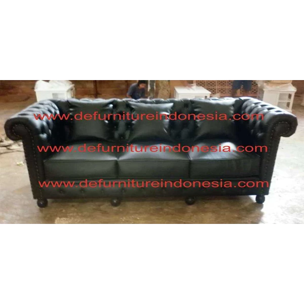Sofa Black Sintetic Leather - defurniture indonesia DFRIS-4