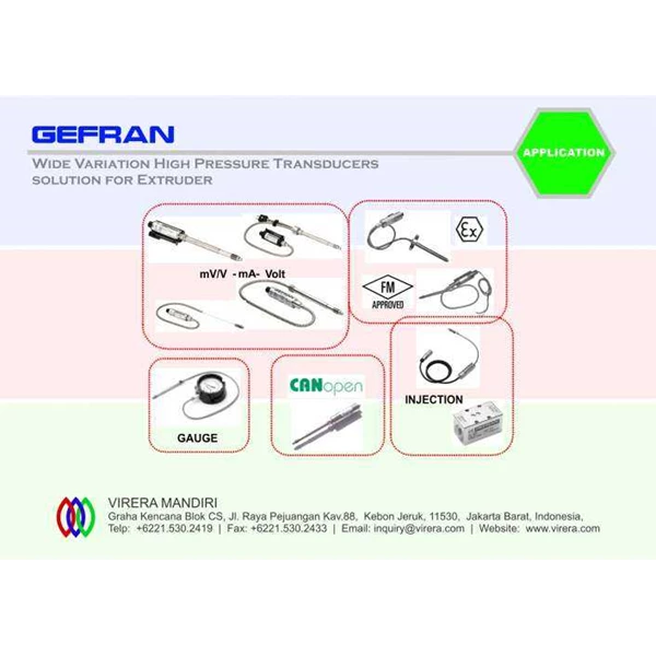 APPLICATION - GEFRAN - Wide Variation High Pressure Transducers for Extrusion