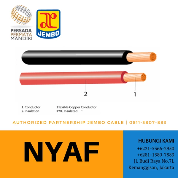 Kabel NYAF (Flexible CU/PVC) 450/750 Volt
