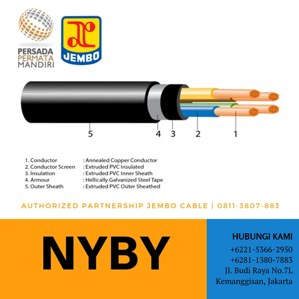 Kabel NYBY (CU/PVC/DSTA/PVC) 0.6/1 kV