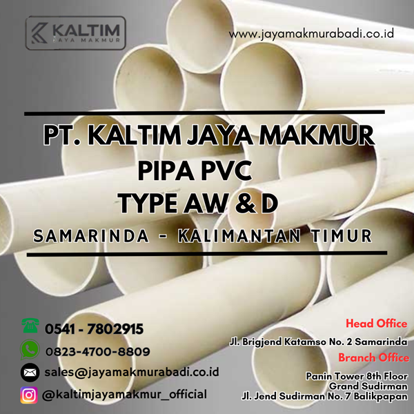 Jual PIPA PVC TYPE D BERKUALITAS HARGA TERBAIK 2024 BALIKPAPAN oleh PT ...