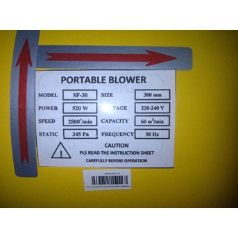 Jual PORTABLE BLOWER, CKE, TYPE : SF-30.Hubungi : Edo 