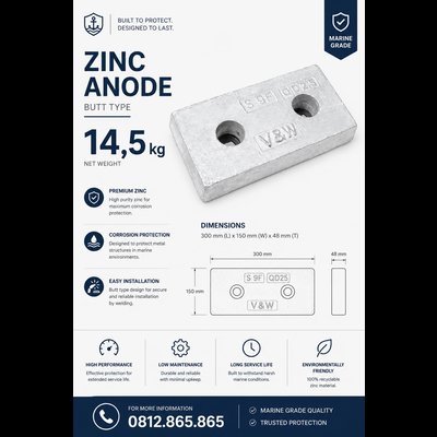 Pabrik Zinc Anode / Anti Karat Kapal Terlengkap & Terbaik di Indonesia