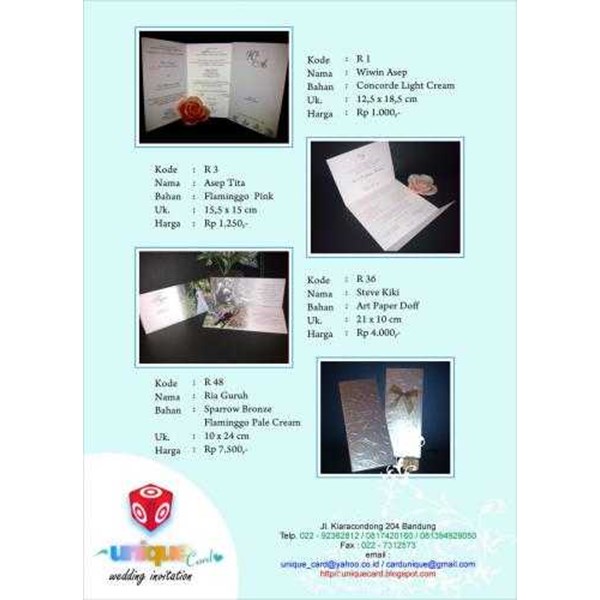 Undangan Pernikahan Oleh Unique Card Wedding Invitation Di