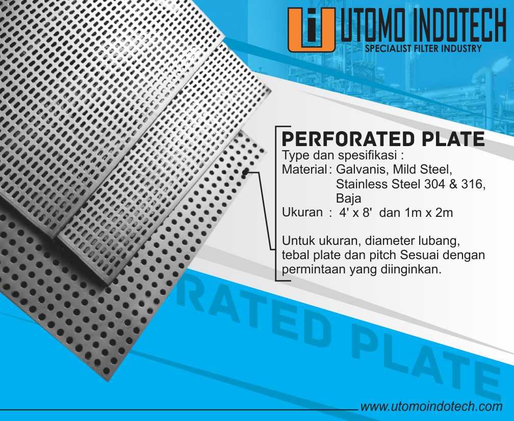 Jual Perforated plate/ Plat Lubang/ Plat Saringan oleh Utomo Indotech